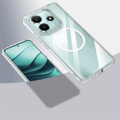 Чехол Clear Case MagSafe Simple Magnetiс для Xiaomi Redmi Note 14 4G - прозрачный
