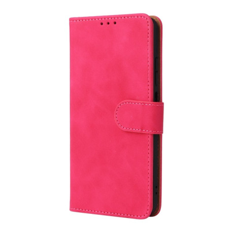 Чехол-книжка Skin Feel Magnetic для Xiaomi Poco M4 Pro 4G - пурпурно-красный