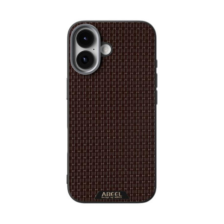 Ультратонкий чехол ABEEL Ruyi Pattern 6D Micro Relief MagSafe Leather на iPhone 17 - коричневый