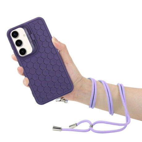 Противоударный чехол Honeycomb Radiating Holder TPU для Samsung Galaxy A35 5G - фиолетовый