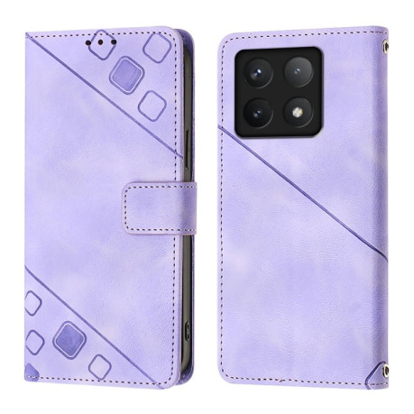Чохол-книжка Skin-feel Embossed для Xiaomi 14T Pro - фіолетовий
