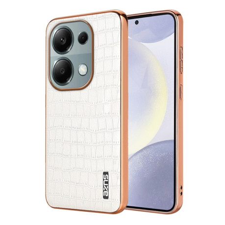 Чехол AZNS Electroplated Frame Crocodile Texture на Xiaomi Redmi Note 14S/ 13 Pro 4G / POCO M6 Pro 4G - белый