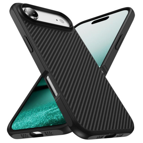 Ударозащитный чехол Carbon Fiber Texture Skin-feel Acrylic TPU на iPhone Air - черный