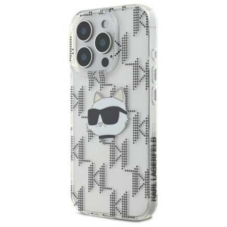 Оригинальный чехол Karl Lagerfeld IML Choupette Head Electroplated для iPhone 16 Pro Max - Clear