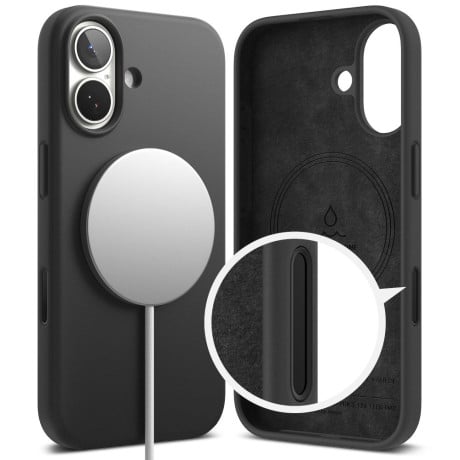 Оригінальний силіконовий чохол Ringke Silicone Magnetic з MagSafe на iPhone 17 - Black