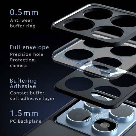 Противоударный чехол Armor Precise Hole PC Hybrid TPU для Xiaomi 14T Pro - черный