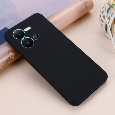 Силіконовий чохол Solid Color Liquid Silicone на Vivo V25 5G/V25E 5G/X80 Lite 5G - чорний