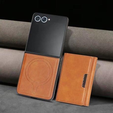Чохол-книжка Kalebol Strong з MagSafe Tri-Fold з кишенькою для карт на Samsung Galaxy Filp 7 - коричневий