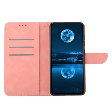Чехол-книжка Stitching Embossed Leather для Motorola Edge 60 - розовый