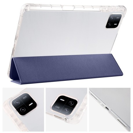 Чехол-книжка 3-fold Clear TPU Smart Leather для Xiaomi Pad 7 / 7 Pro - синий