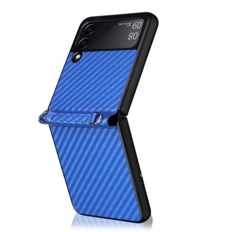 Противоударный чехол Carbon Fiber для Samsung Galaxy Z Flip3 5G - синий