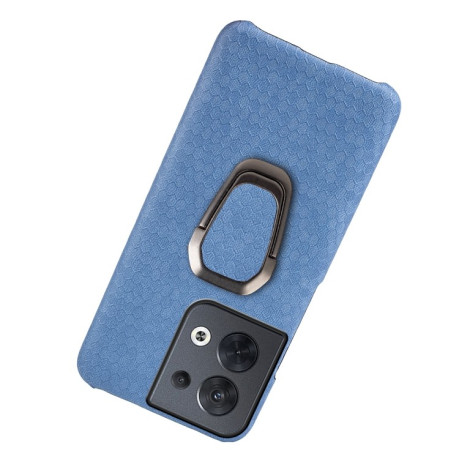 Противоударный чехол Honeycomb Ring Holder для OPPO Reno 8 5G - светло-синий