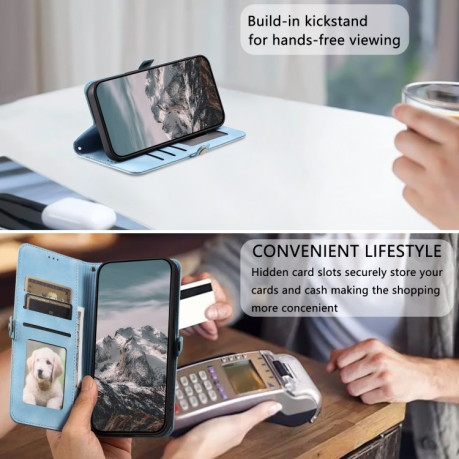 Чехол-книжка Totem Embossed Magnetic Leather для Motorola Moto G75 5G - синий