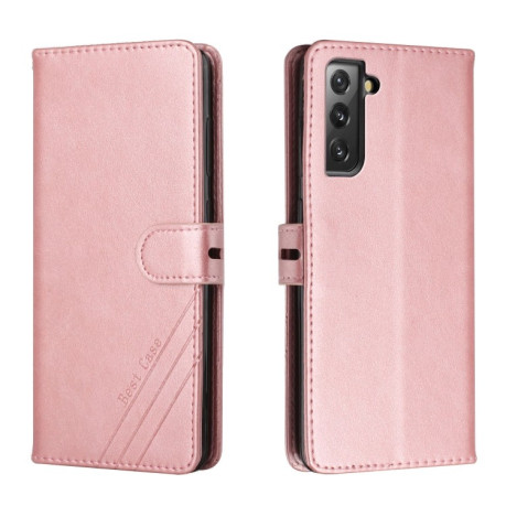 Чохол-книжка Stitching Style 2-Color Samsung Galaxy S21 FE - рожеве золото