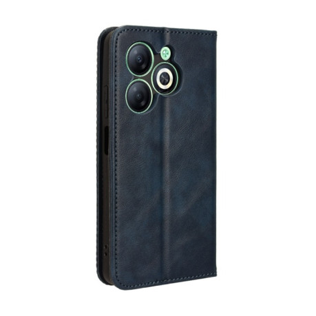 Чехол-книжка Magnetic Buckle Retro Crazy Horse Texture на Infinix Smart 8 - синий