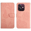 Чехол-книжка Embossed Butterfly для OPPO A3/A3x/A40m- розовый