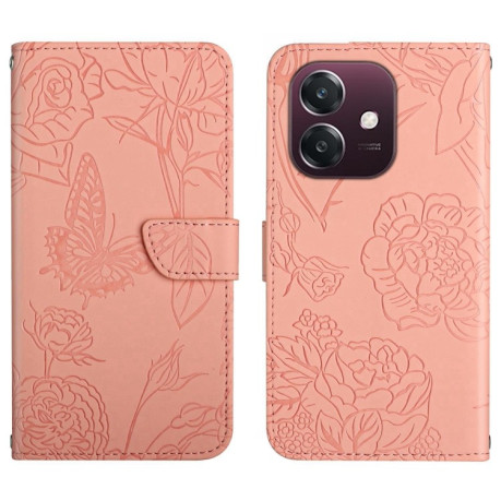Чехол-книжка Embossed Butterfly для OPPO A3/A3x/A40m- розовый