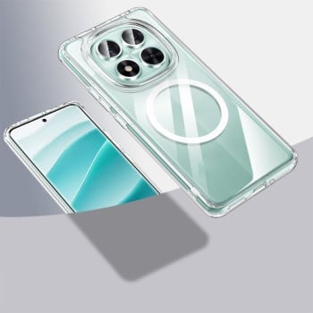 Протиударний чохол Clear Case з MagSafe гібрид твердого та м'якого матеріалу для Xiaomi Redmi Note 14 Pro 4G - прозорий