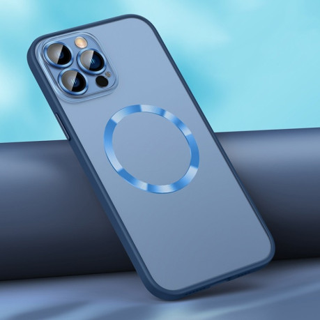Противоударный чехол Skin Feel (MagSafe) для iPhone 12 Pro Max - темно-синий