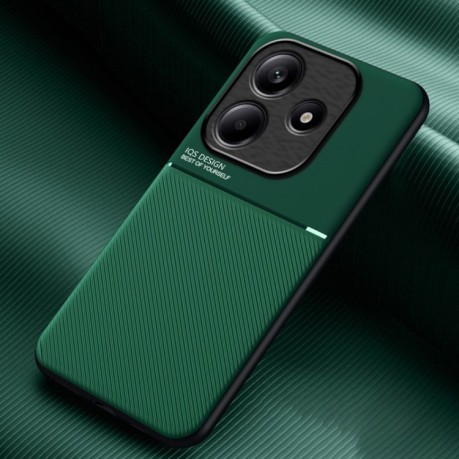 Противоударный чехол Tilt Strip Grain на Xiaomi Redmi Note 14 5G - зеленый