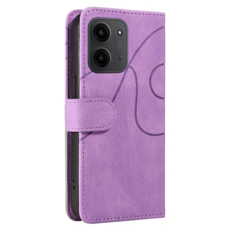 Чохол-книжка Dual-color Splicing Flip Leather на Xiaomi Redmi 15C 4G EU / 15C 5G 173.1mm - фіолетовий