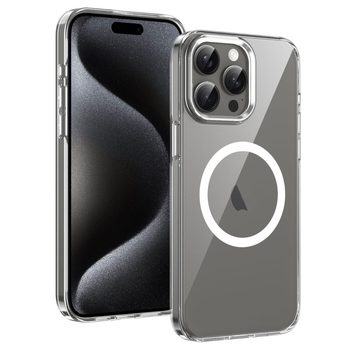 Противоударный чехол Ice Feel HD Transparent PC Full Coverage MagSafe для iPhone 16 Pro Max - серебристый