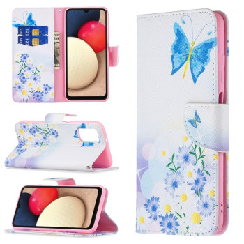 Чехол-кошелек Colored Drawing Pattern для Samsung Galaxy A03s - Butterfly Love