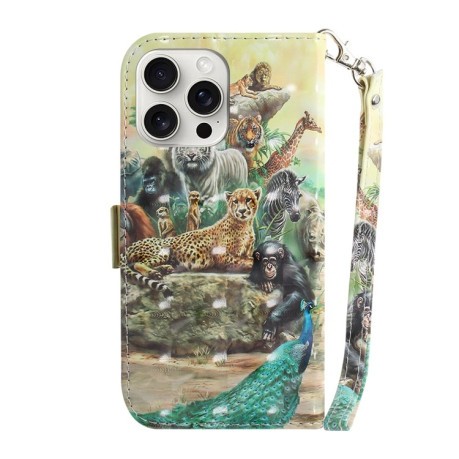 Чехол-книжка 3D Painting для  iPhone 16 Pro Max - Zoo