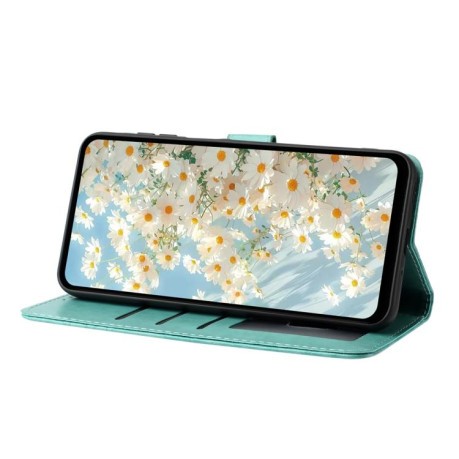 Чехол-книжка Daisy Embossed Leather для Samsung Galaxy M06 5G - зеленый