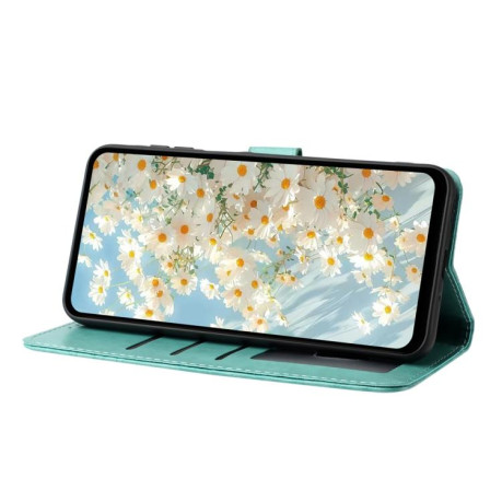 Чехол-книжка Daisy Embossed Leather для на Samsung Galaxy F16 5G / M16 5G - зеленый