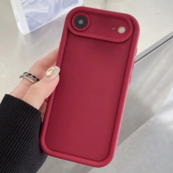 Чехол силиконовый Shockproof Frame Frosted Precise Hole на iPhone Air - винно-красный