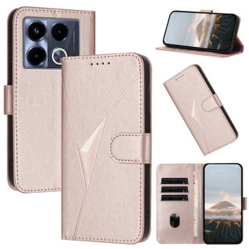 Чехол-книжка Triangle Pattern Buckle Clasp Leather на Infinix Note 40 4G - розовое золото