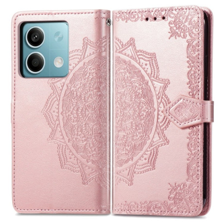 Чохол-книжка Mandala Embossing Pattern на Xiaomi Redmi Note 13 5G - розовое золото