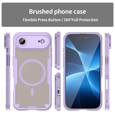 Противоударный чехол Armor Glaze MagSafe Magnetic для iPhone Air - фиолетовый