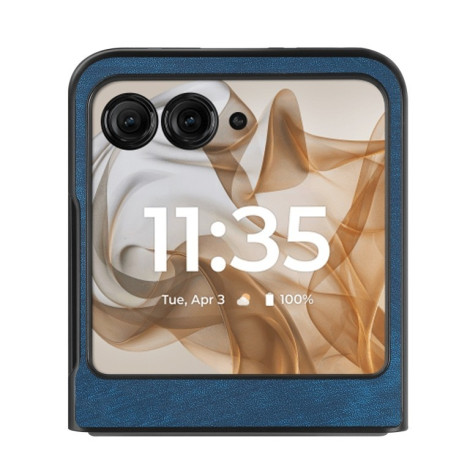 Чехол Vintage Leather PC Back Cover на Motorola Razr 50 Ultra - синий