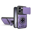 Противоударный чехол со шторкой камеры Sliding Camshield и кольцом-подставкой на OPPO Reno15 Pro 5G Global — фиолетовый