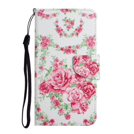 Чехол-книжка Painted Pattern для iPhone XR - Rose Flower