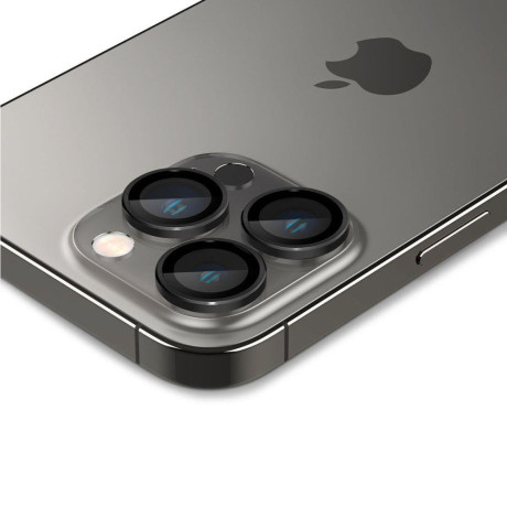 Комплект защитных стекол 2шт на камеру Spigen Optik.Tr Camera Lens для iPhone 14 Pro Max - Black