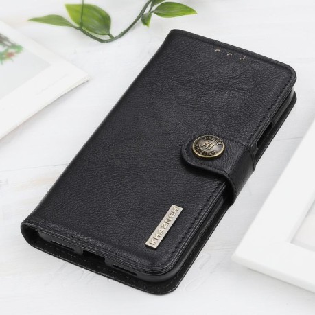 Чехол-книжка KHAZNEH Cowhide Texture на Xiaomi Redmi Note 14 4G 164.48mm - черный