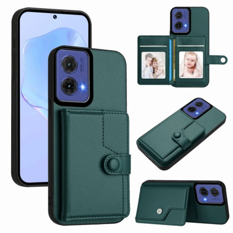 Ударозащитный чехол EU Version Button Card Bag RFID Anti-theft для Motorola Moto G85 - зеленый
