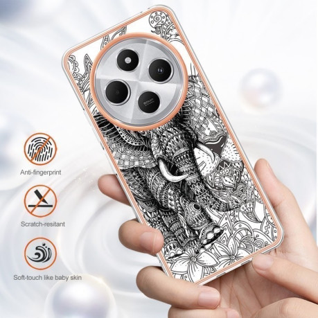 Протиударний чохол Electroplating IMD для Xiaomi Redmi 14C 4G/Poco C75/Redmi A4 5G - слон