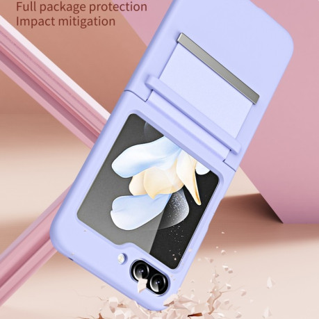 Противоударный чехол Skin Feel Hinge для Samsung Galaxy Flip5 - зеленый