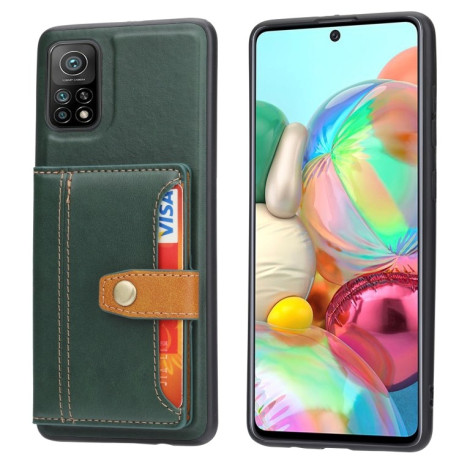 Противоударный чехол Calfskin Color для Xiaomi Redmi Note 11/11S 4G Global - зеленый