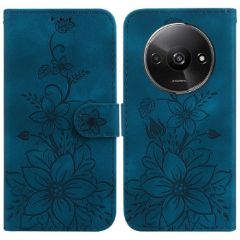 Чохол-книжка з тисненням Lily та магнітною застібкою на Xiaomi Redmi A3 - синій