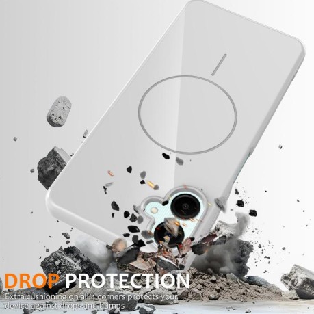 Противоударный чехол Glossy TPU Shockproof MagSafe на Samsung Galaxy А06 5G - белый
