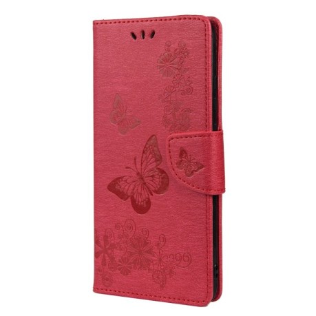 Чехол-книжка Floral Butterfly для Xiaomi Redmi Note 11 Pro 5G (China)/11 Pro+ - красный