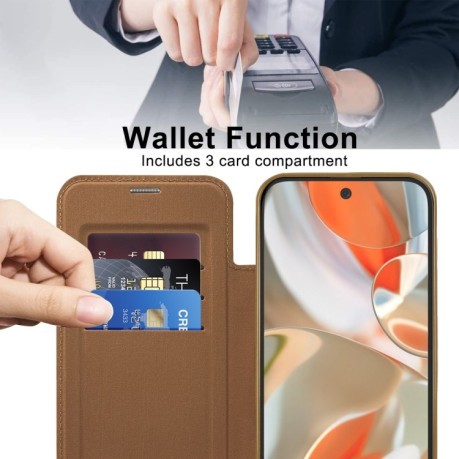 Чохол-книжка Shield MagSafe RFID Anti-theft Leather для Google Pixel 9 Pro XL - коричневий