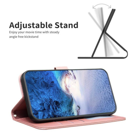 Чохол-книжка Four-leaf Clasp Embossed на Redmi Note 14 Pro 4G - рожевий