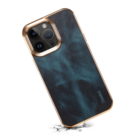 Чохол Denior Oil Wax Cowhide Plating для iPhone 15 – синій