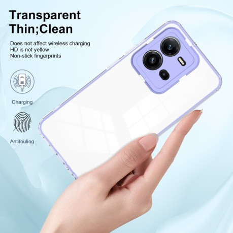 Противоударный чехол Clear Color Frame для Vivo V25 5G / V25e 4G - фиолетовый